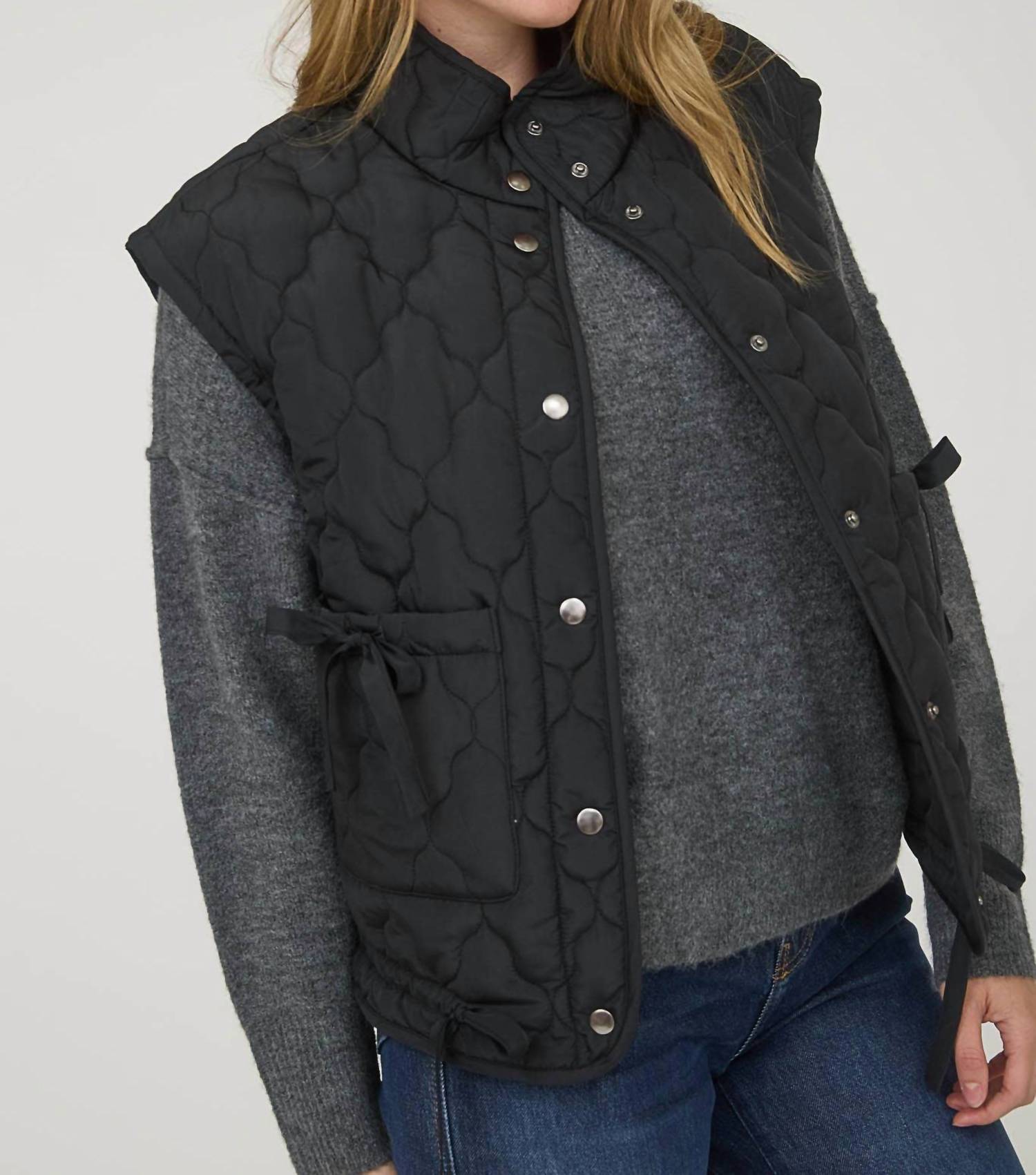 Blu Pepper - Quilted Puffer Vest With Snaps