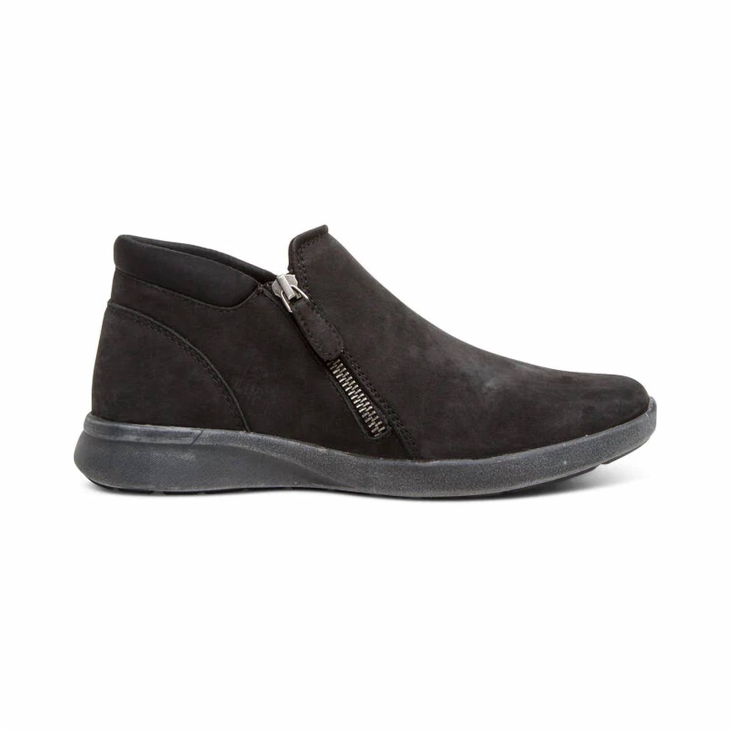 Aetrex Women's Addie Boot in black - women's shoe - detail view