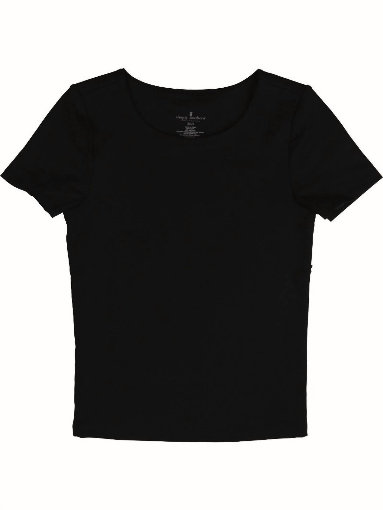 Simply Southern Double Layer Tee in black dragon - women's t-shirt - detail view