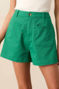 Another Love - Carlisle High Waist Patch Pocket Shorts