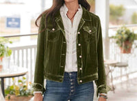Uzwholesale - Cropped Velvet Jacket With Lapel