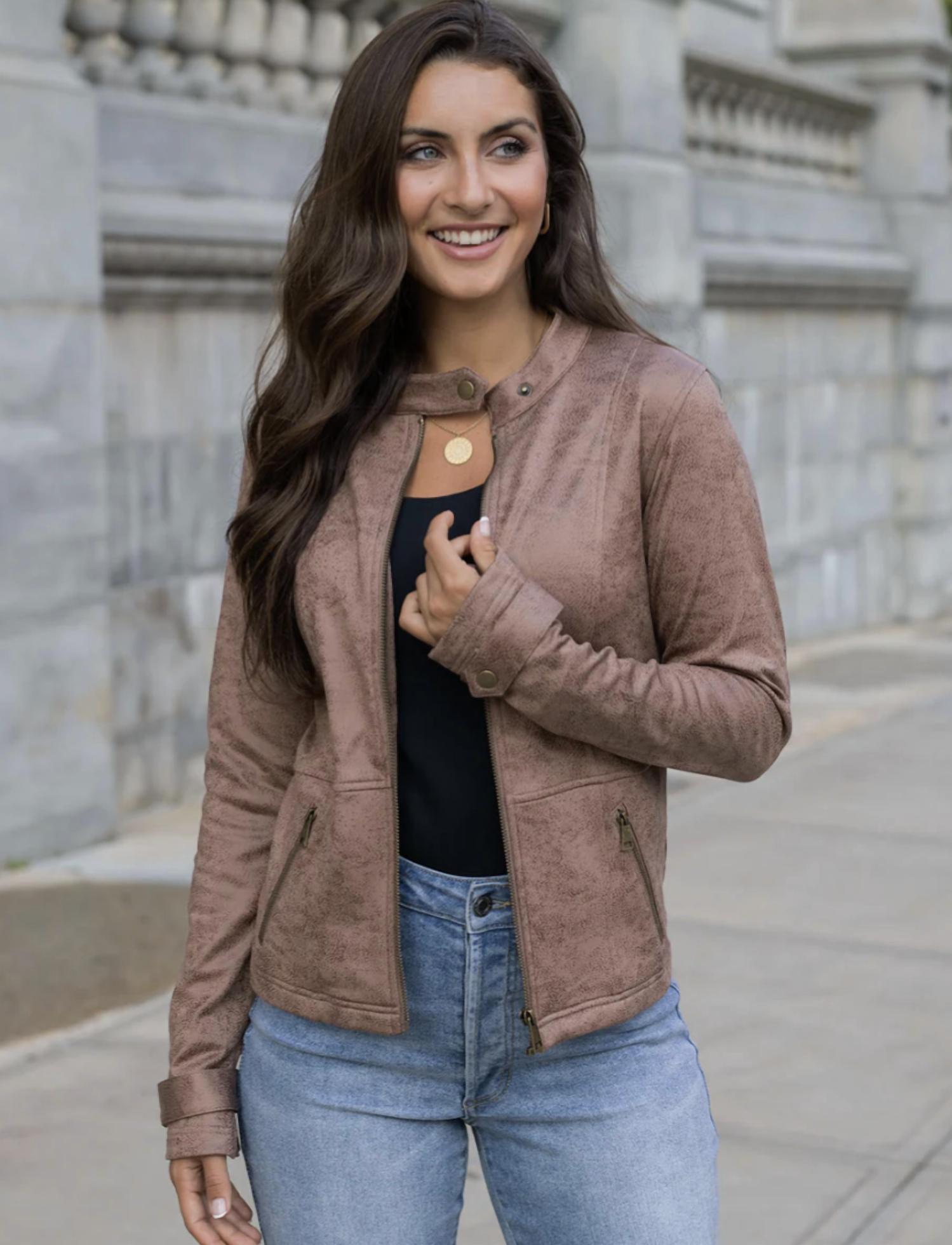 Grace & Lace - Leather Like Cafe Racer Jacket