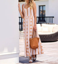 Tribal - Scoop Neck Maxi Sash Dress
