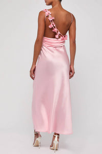 Lulus Pandora Flower Back Maxi Dress in pink - women's dress - detail view