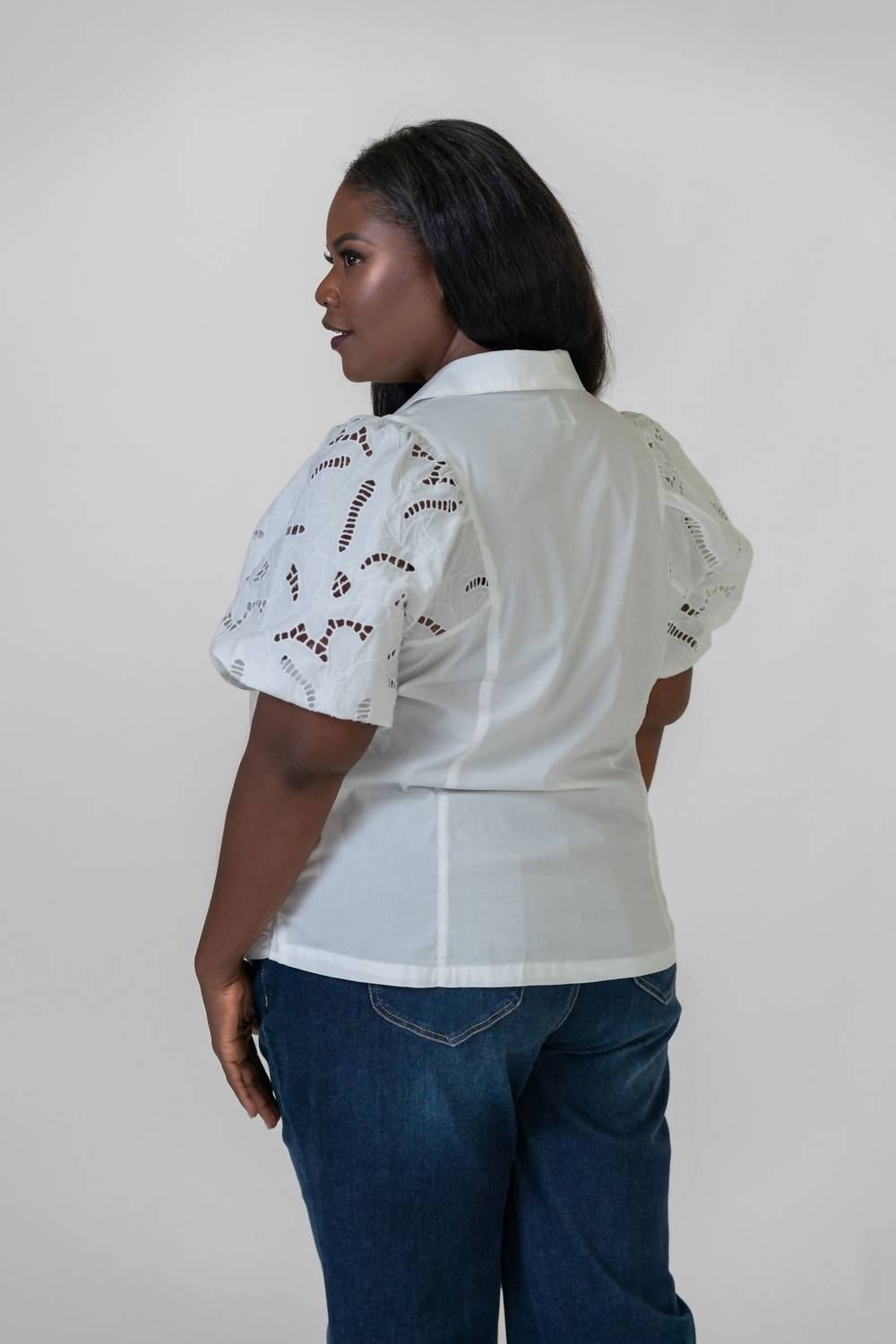 Nic + Zoe - Eyelet Sleeves Shirt