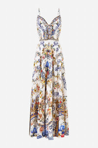 Camilla - Tie Front Long Midi Dress
