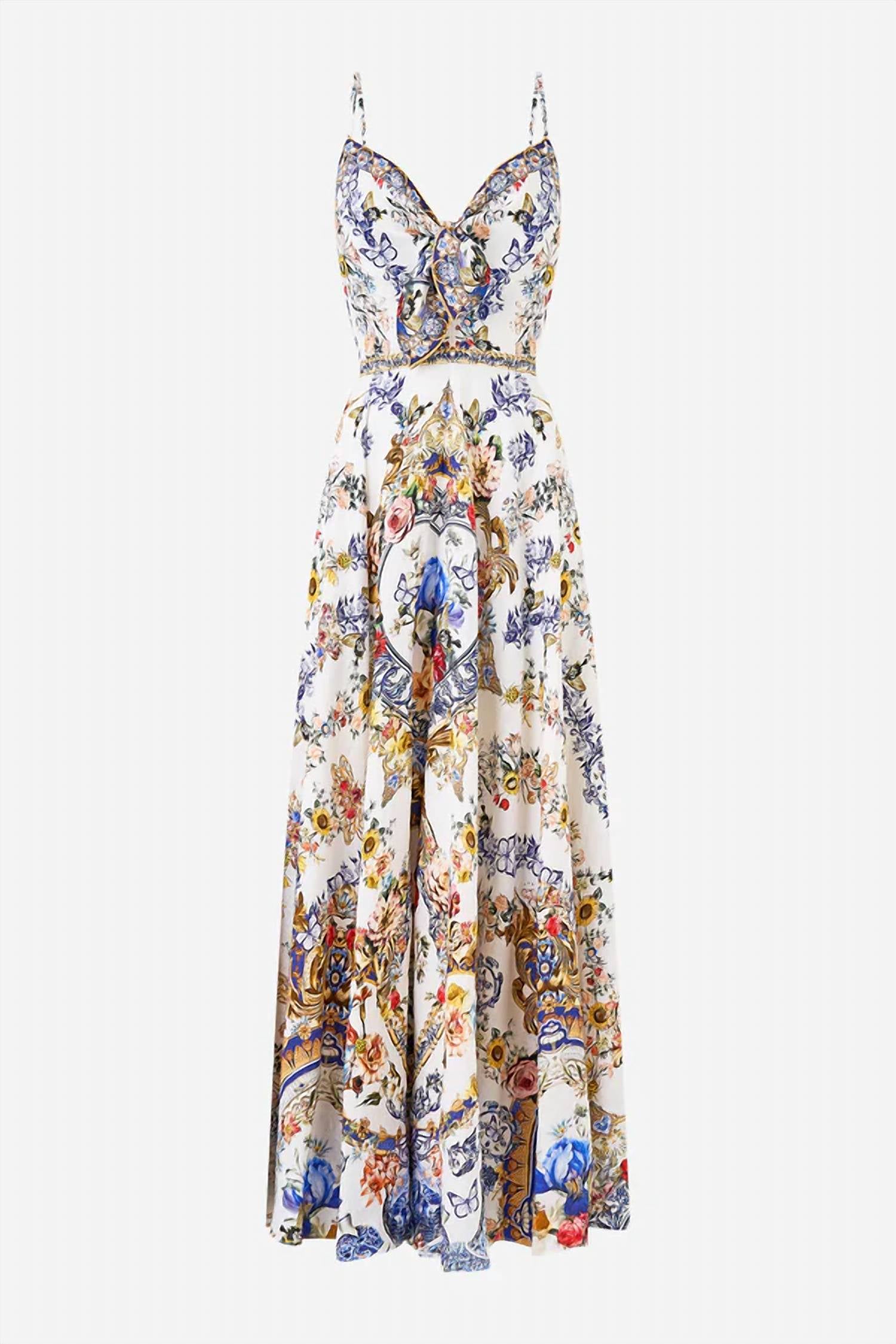 Camilla - Tie Front Long Midi Dress