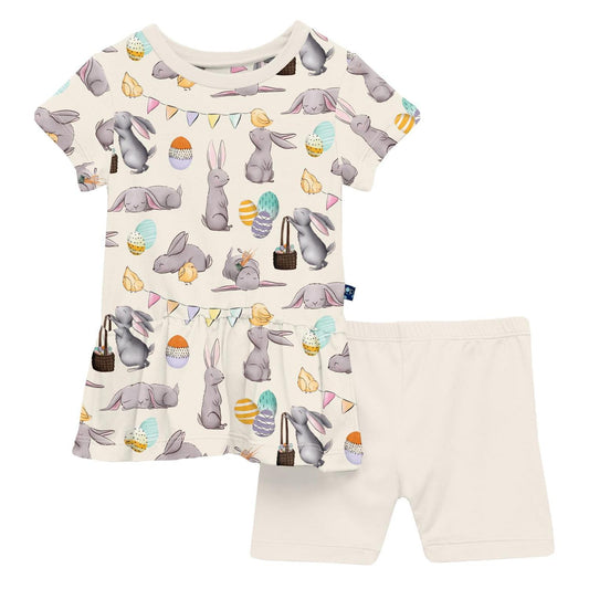Kickee - Girl's Short Sleeve Playtime Outfit Set