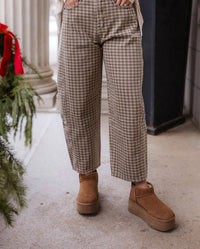 Miou Muse - Nelly Mini Checkered Barrel Pants
