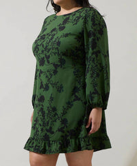 Sugarlips - Tindrie Floral Ruffle Flounce Mini Dress - Plus