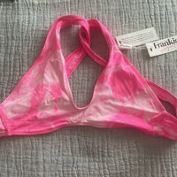 Frankies Bikinis Sunny Top in pink tie dye - women's swimwear - detail view