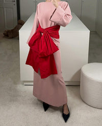 Bernadette - Kimono Sleeve Dress With Cumberbun Taffeta Bow