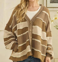 Oli & Hali - Patchwork V-neck Cardigan