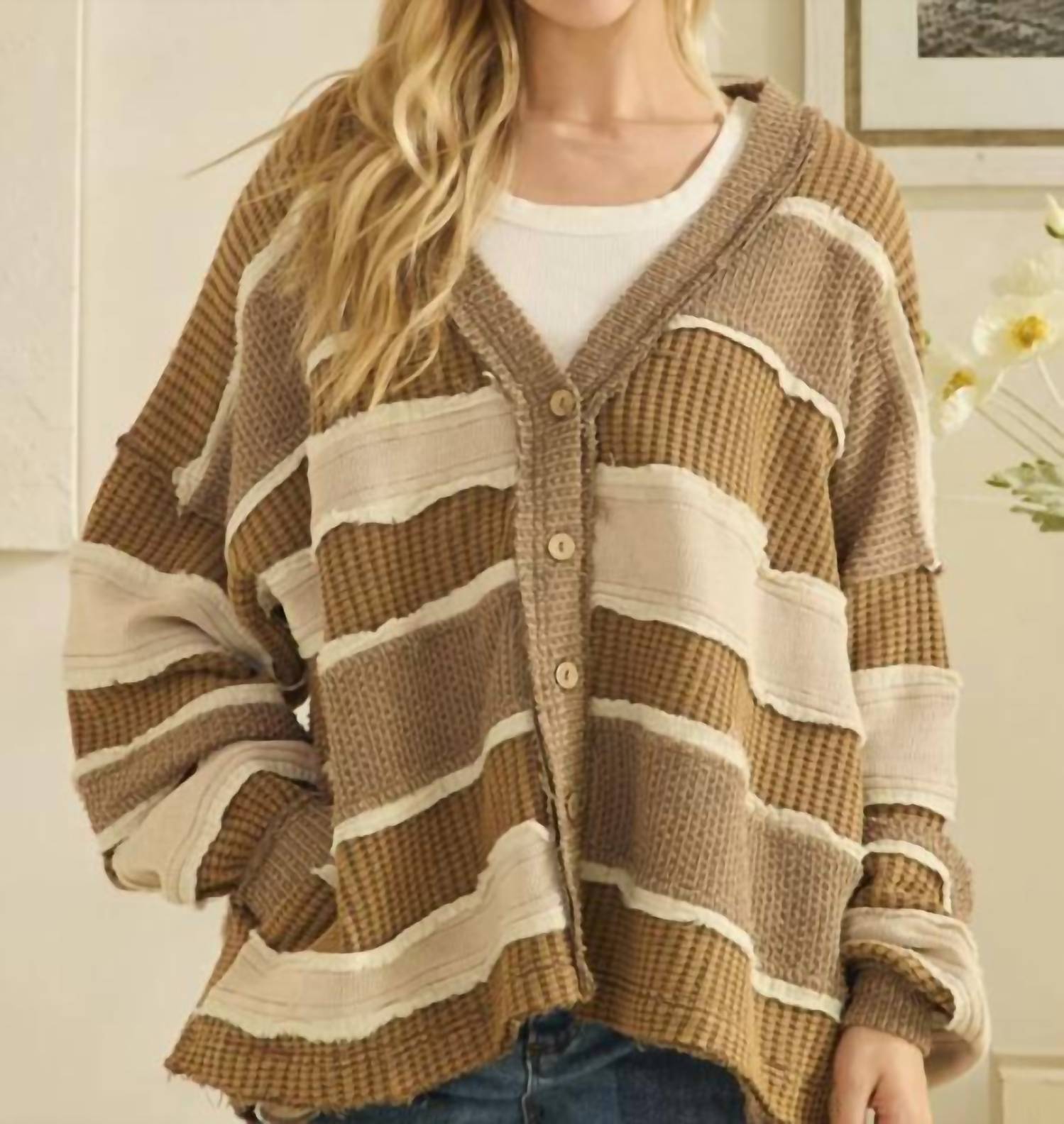Oli & Hali - Patchwork V-neck Cardigan