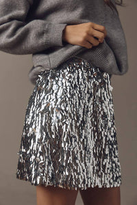 Mare Mare - Long-sleeve Knit Sequin Mini Dress