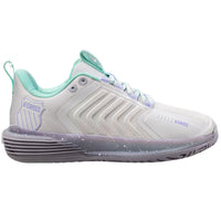 K-Swiss Women's Ultrashot 3 Tennis Shoe in nimbus cloud lilac gray neon purple - women's shoe