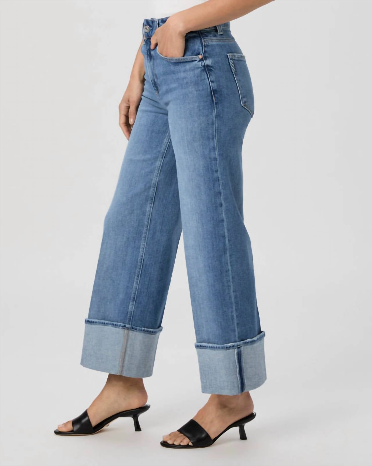Paige - Sasha Ankle Wide Leg Cuff Jeans