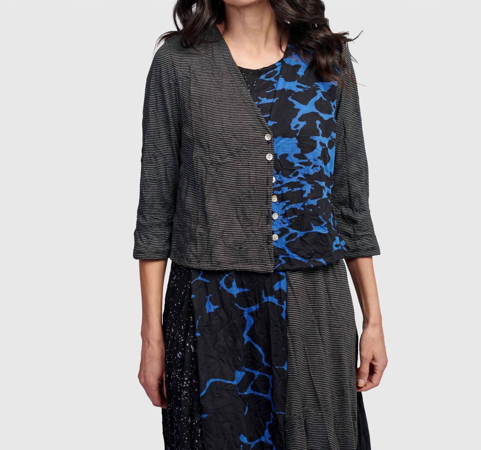 ALEMBIKA Capricorn Crop Cardigan in blue - women's cardigan