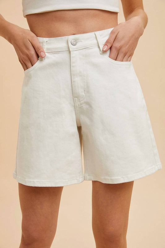 Anniewear - High Waist Stretch Mom Shorts