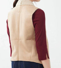 Fdj - Faux Suede Sherpa Lined Vest