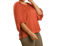 Umgee - Washed Satin Balloon Sleeve Top