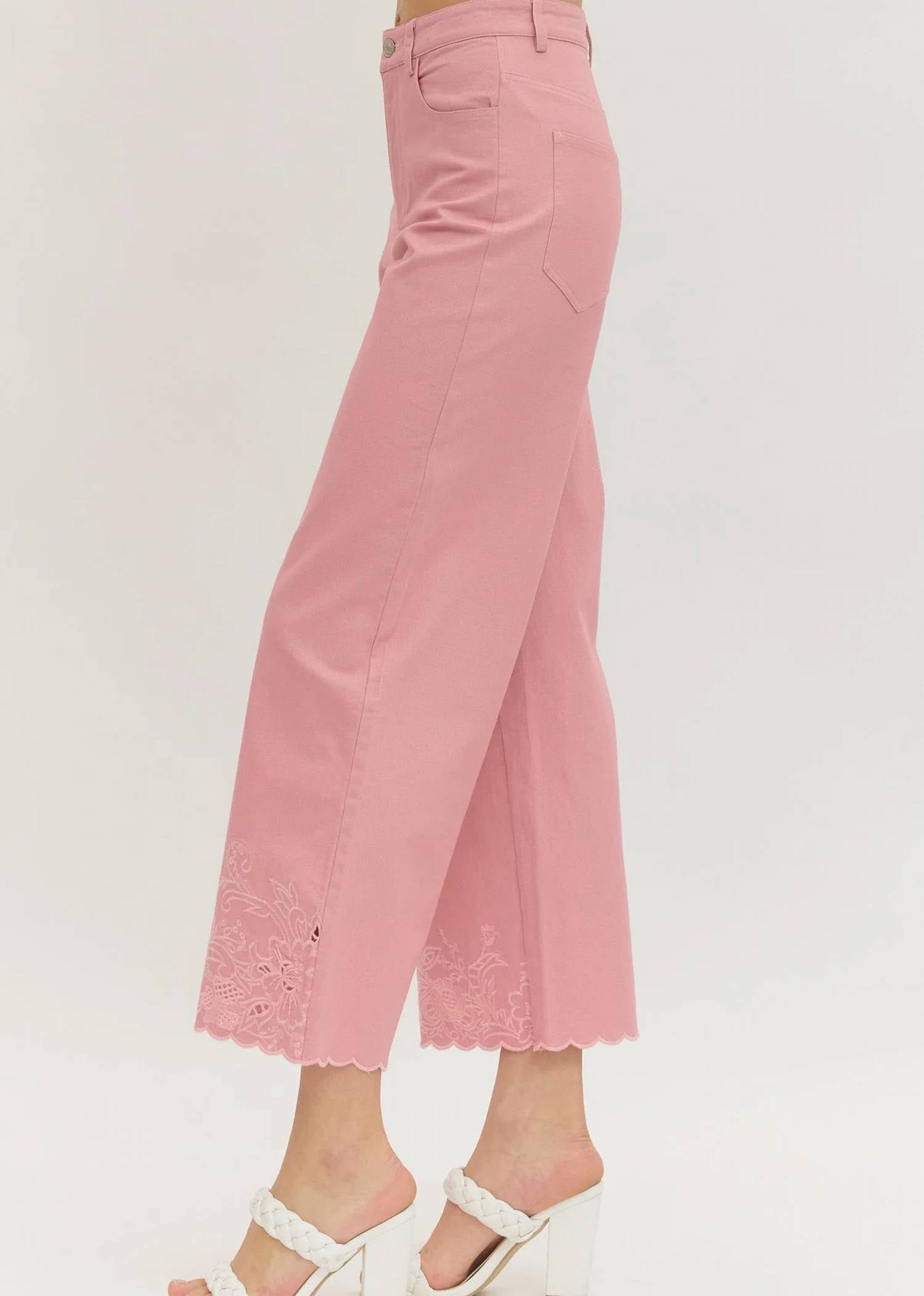 Entro - Blossom Scalloped Hem Pants
