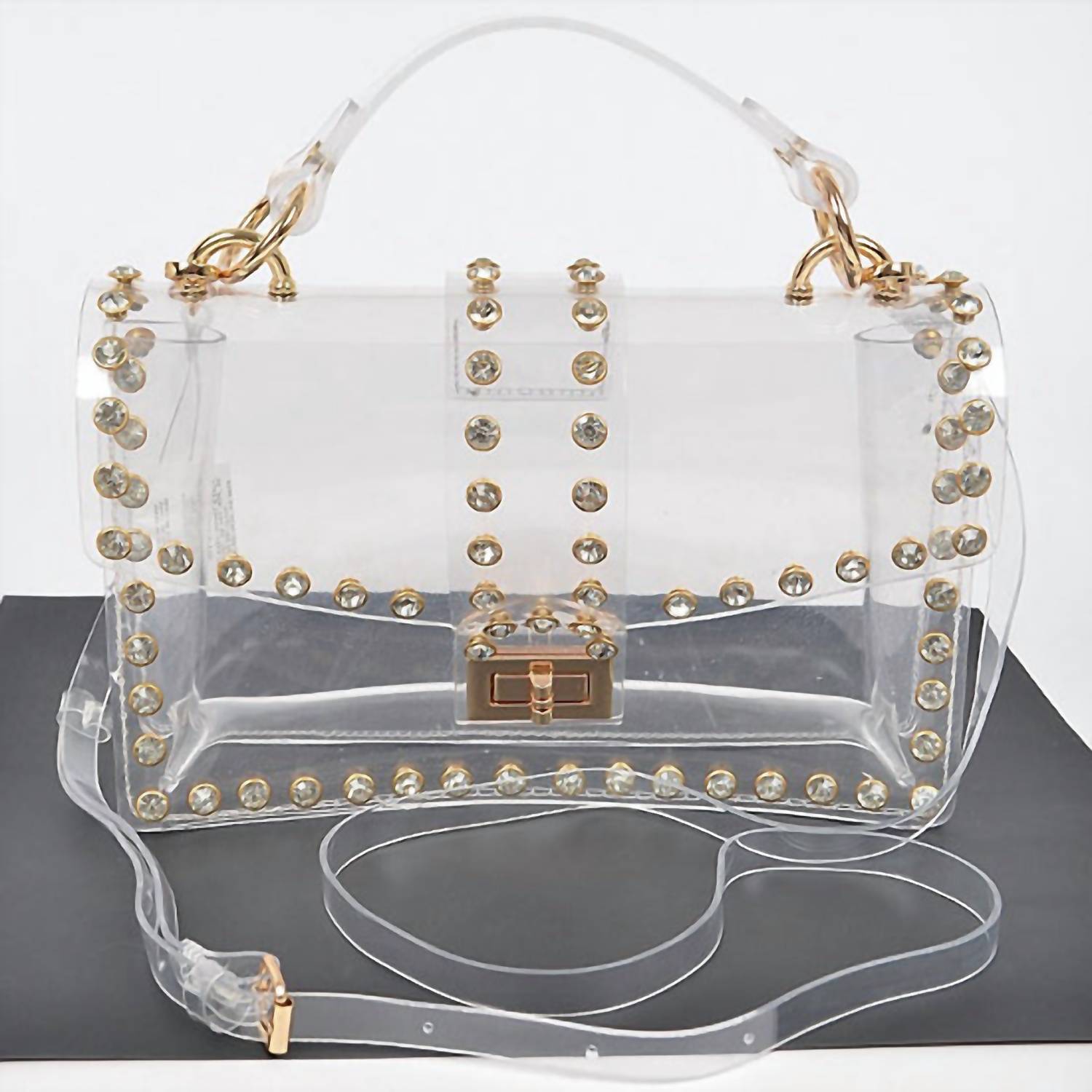 3Am By H&D Accessories - Women's Rhinestone Studded Crossbody Stadium Bag