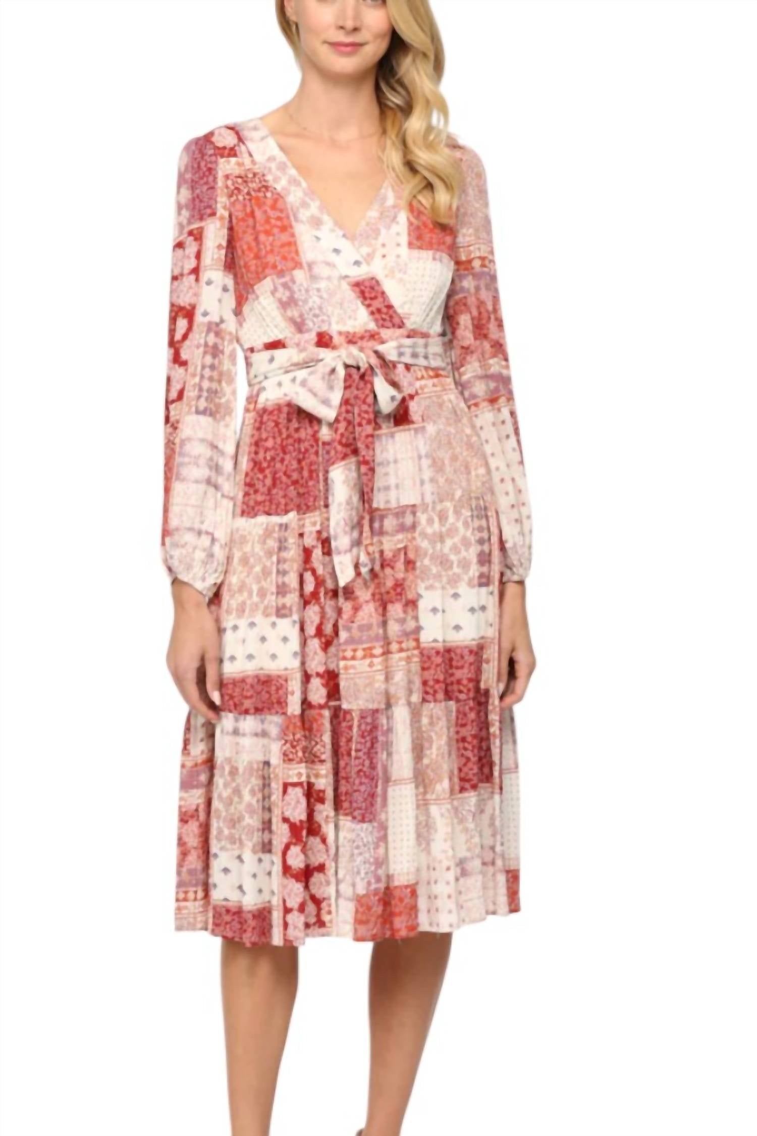 Fate - Mixed Print Tiered Midi Dress