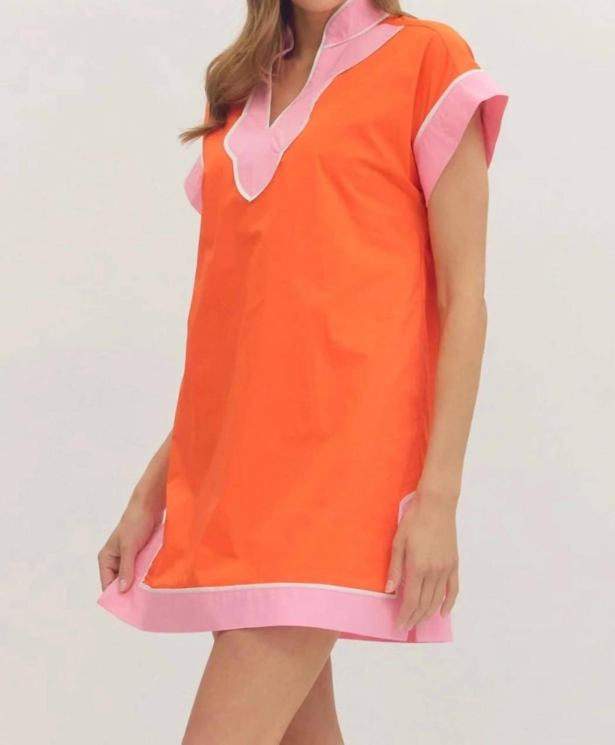 Entro - Scallop Contrast Mini Dress