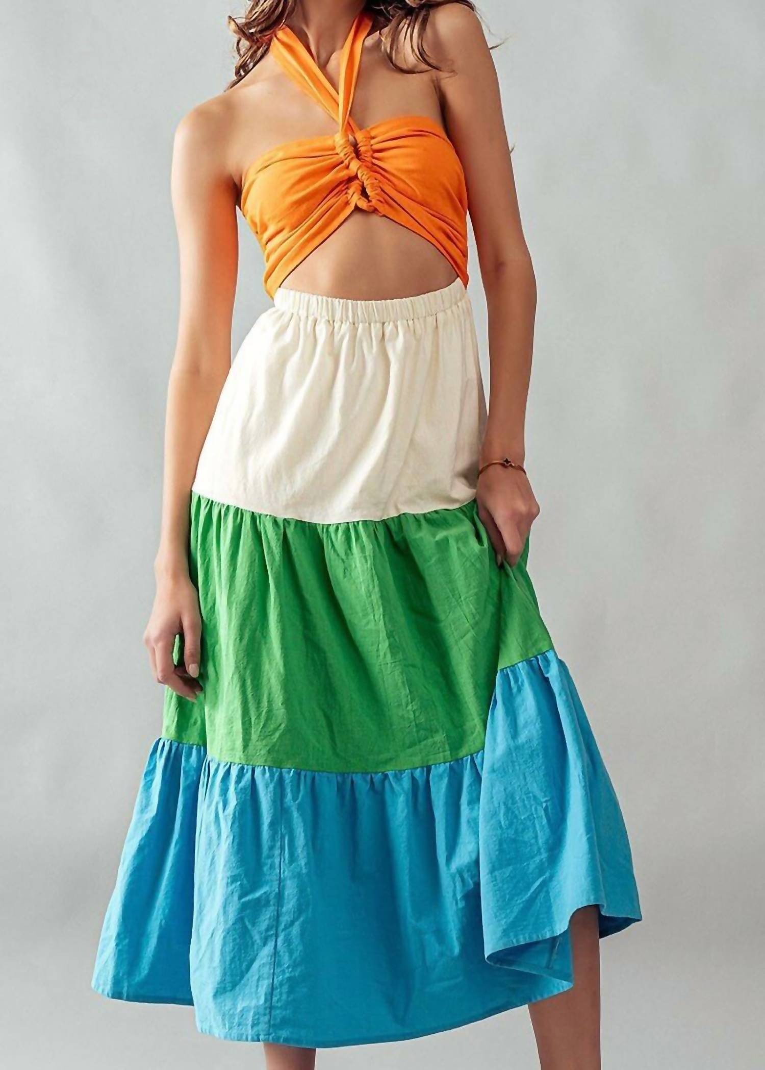 Akaiv - Saddle Color Block Dress