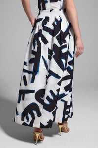 Nic + Zoe Iconic Letterpress Skirt in black multi - women's skirt - alternate view