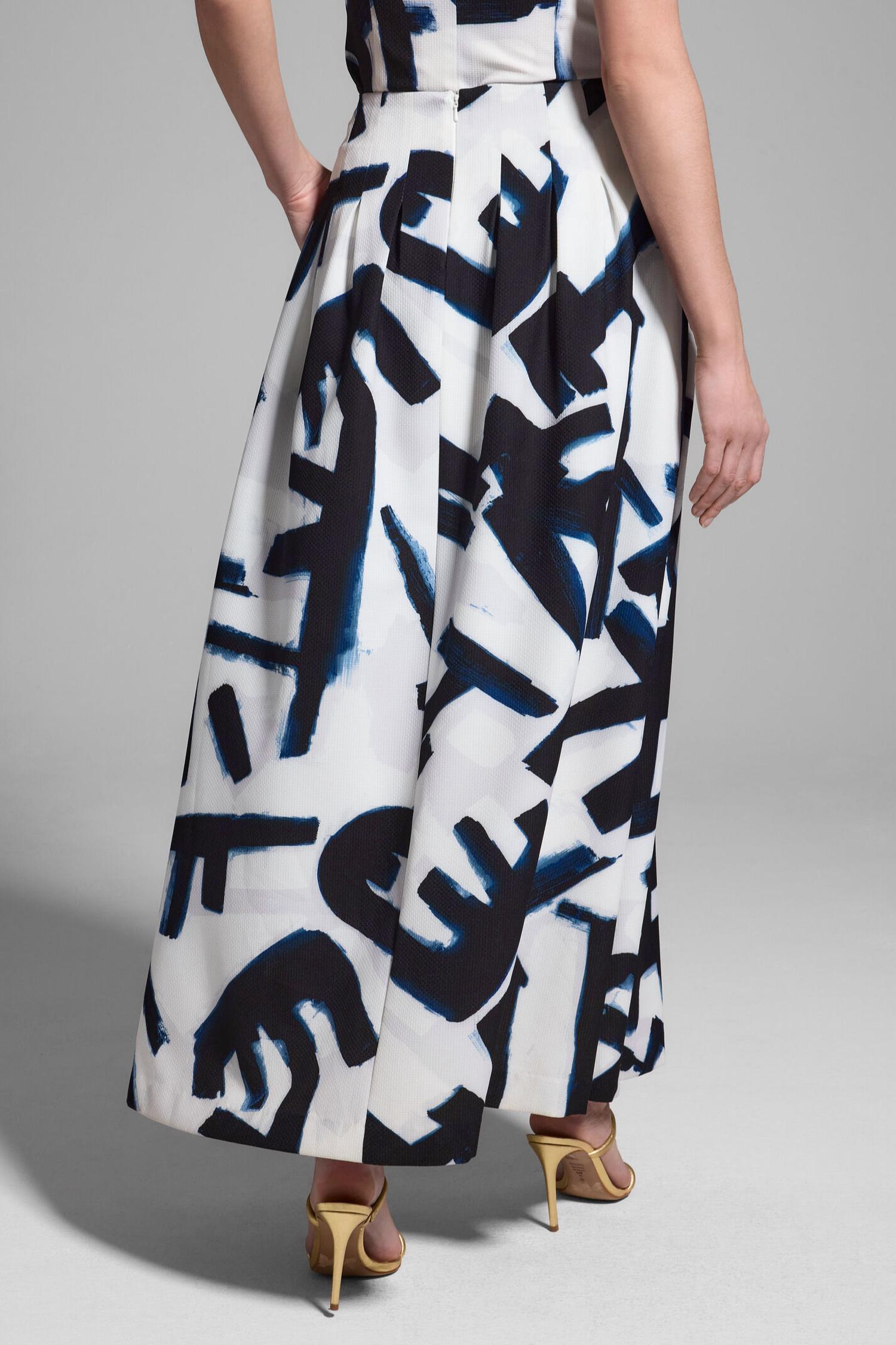 Nic + Zoe Iconic Letterpress Skirt in black multi - women's skirt - alternate view