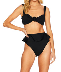 Beach Riot Ribbed Sophia Top in black - women's swimwear