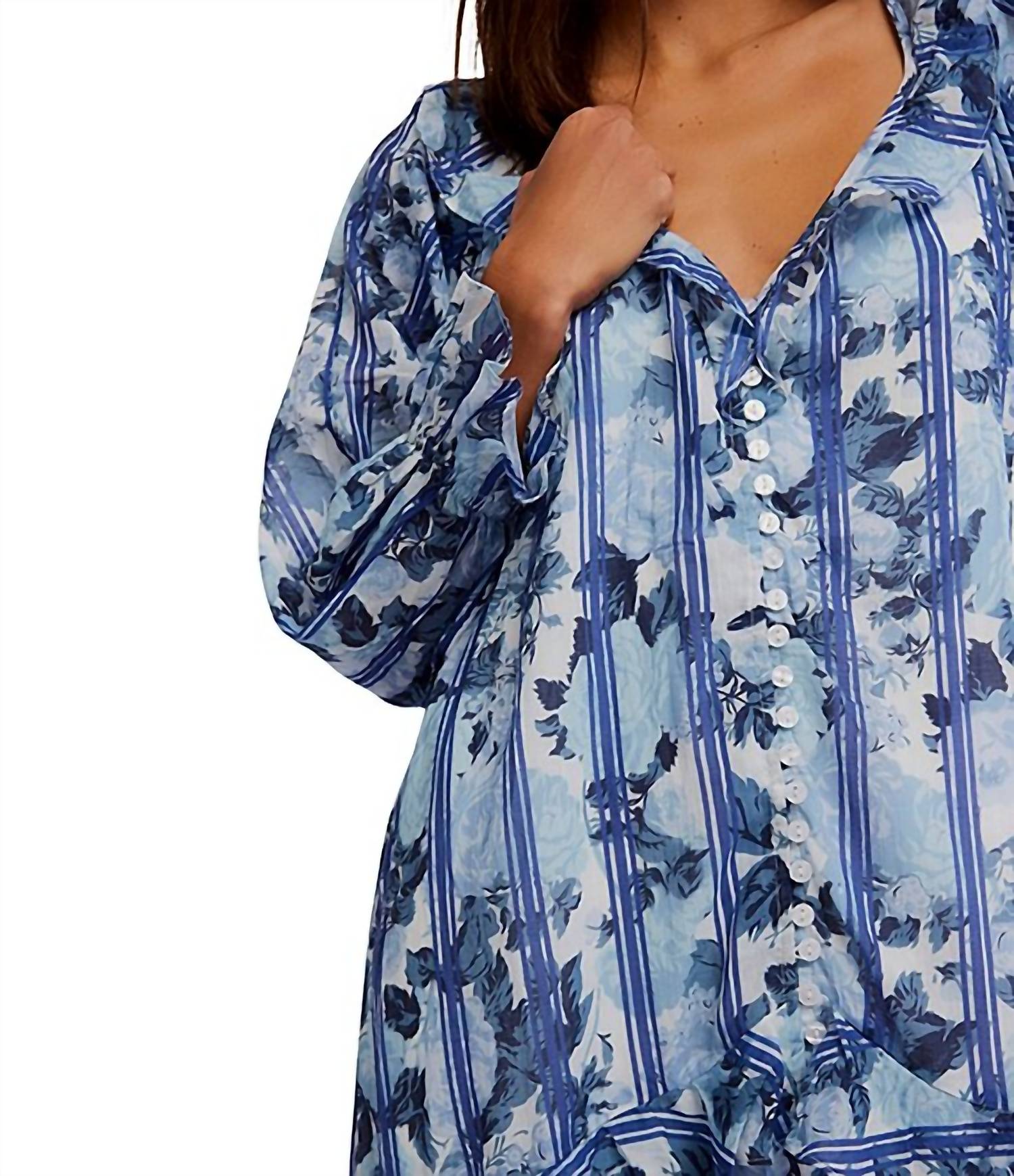 Free People Garden Wonders Tiered Midi Dress in blue - women's dress - view 4