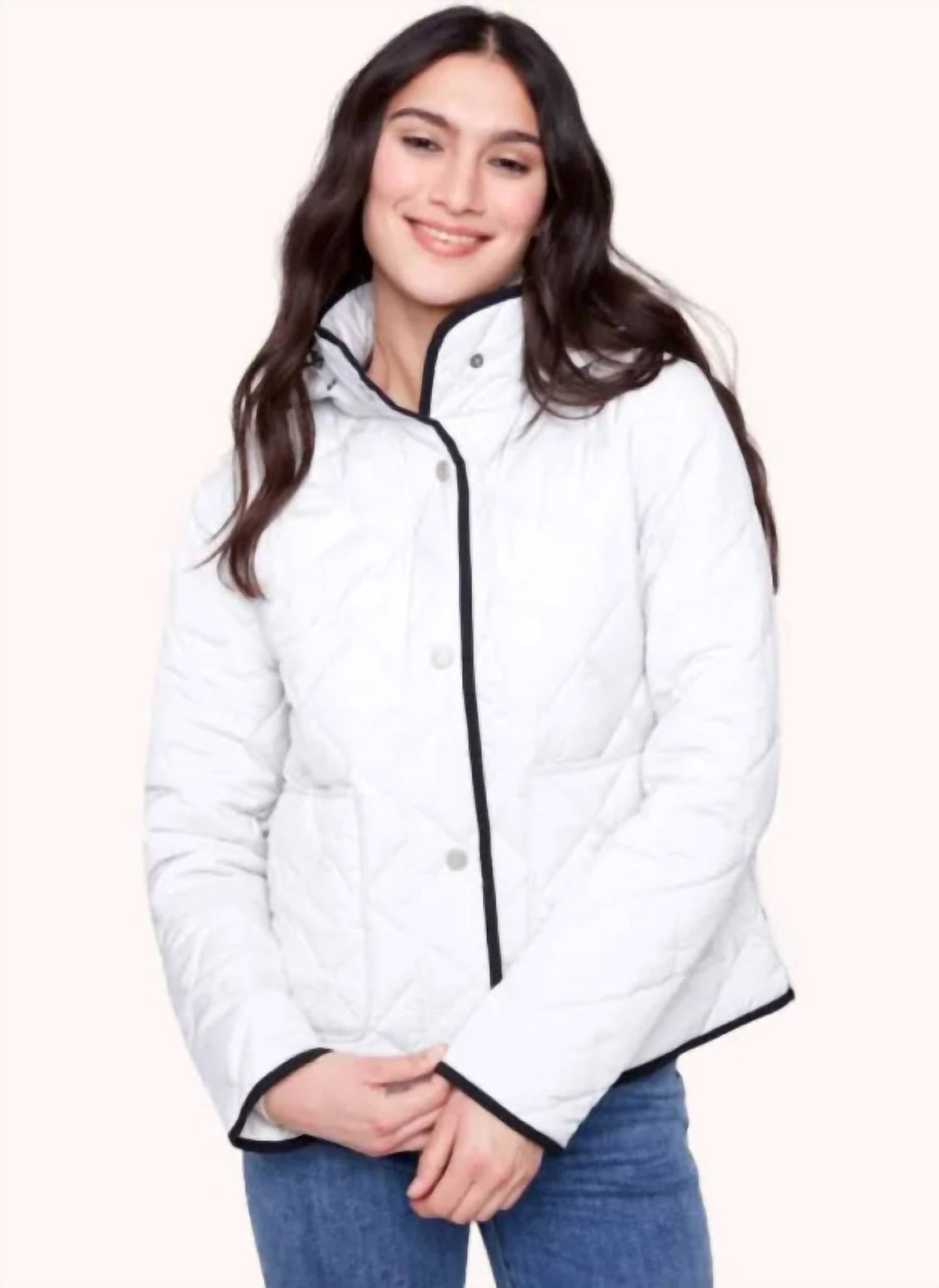 Charlie B - Quilted Puffer Jacket With Removable Hood