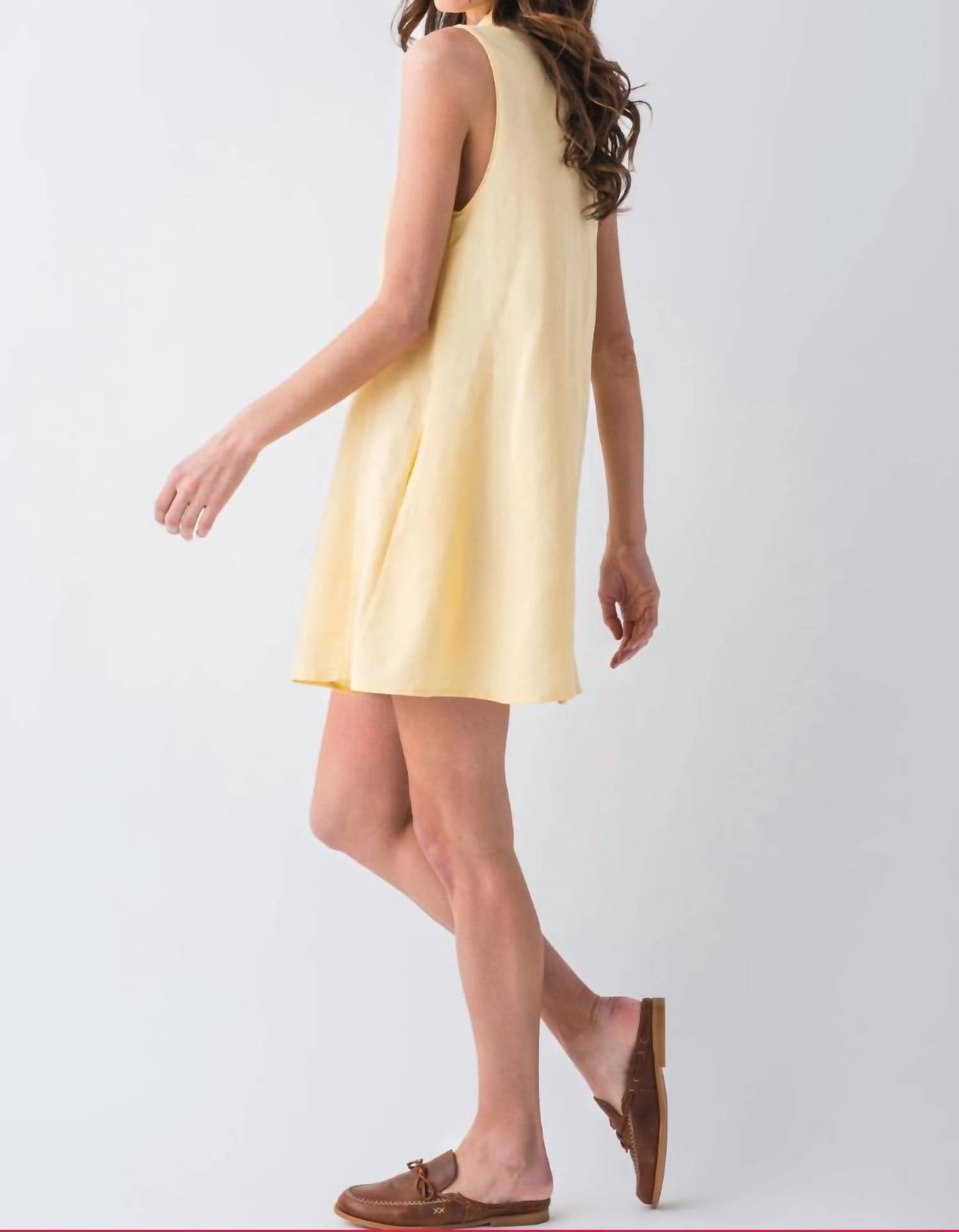 ELAN Collared Button Up Dress in vanilla - women's dress - alternate view