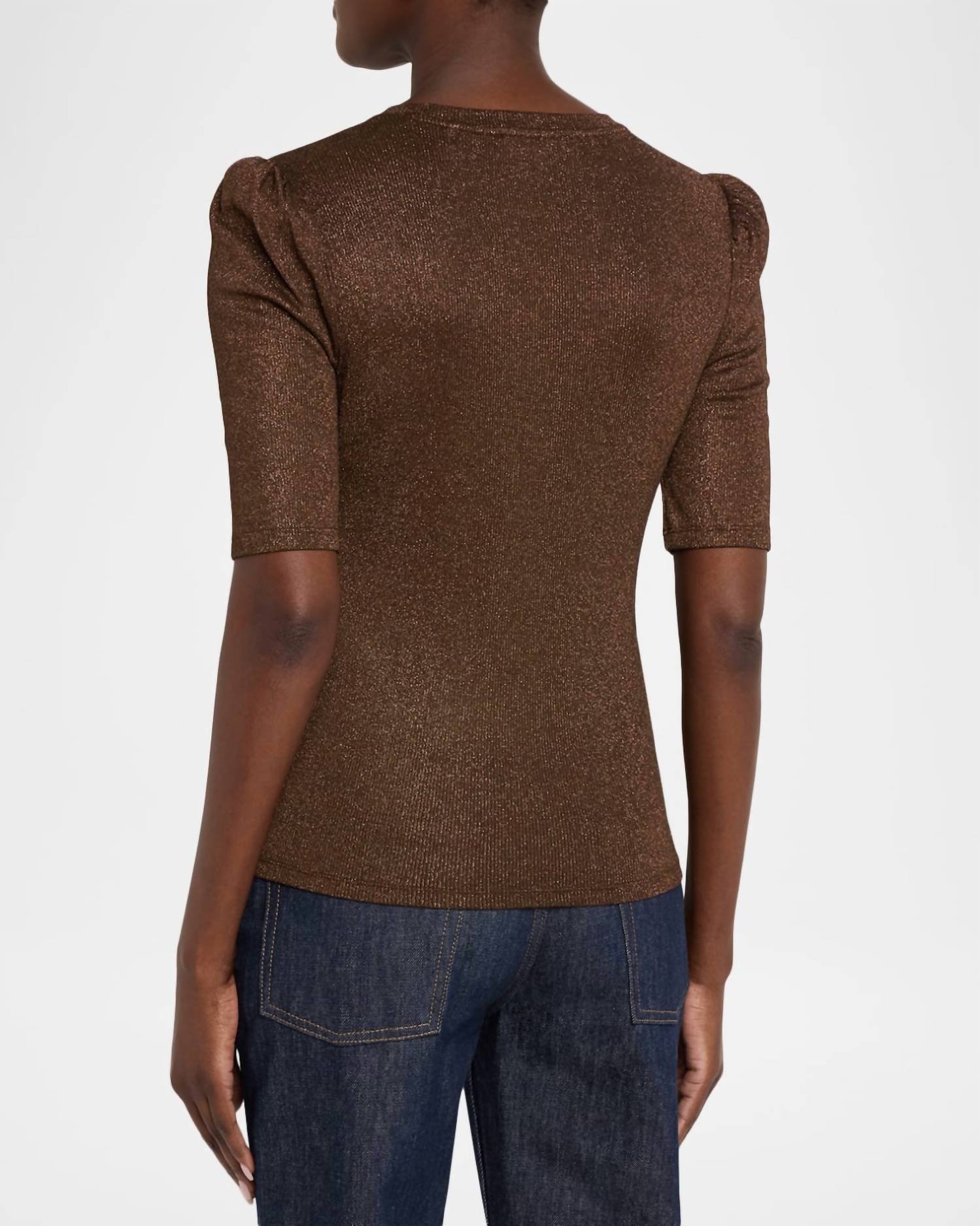 Frame - Lurex Gathered Tee