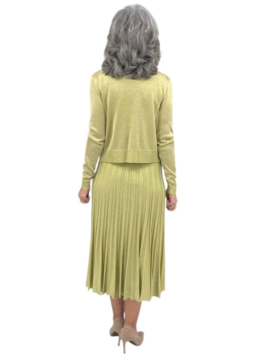 Maison Lurex Women's Gala Lurex Skirt in lime - women's skirt - view 5