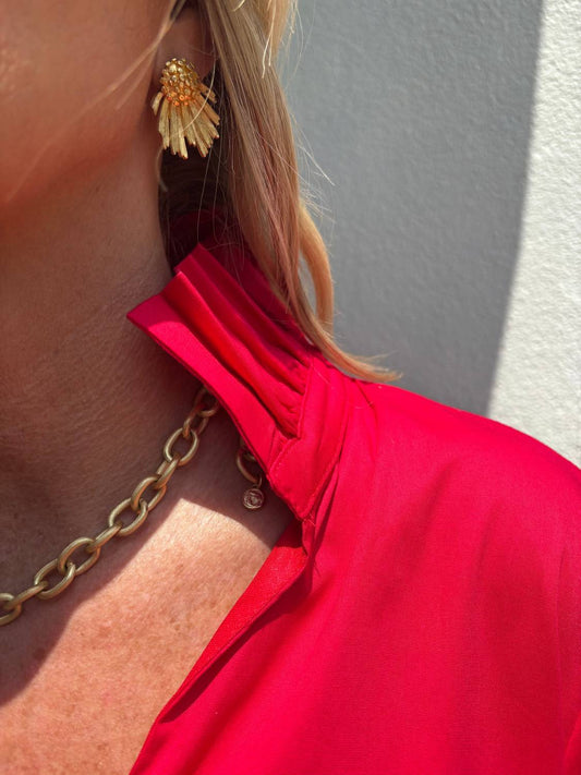 Adrienne - Ruffle Collar A Line Dress