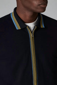 Paul Smith - Contrast Tipping Full-zip Long-sleeve Polo Shirt