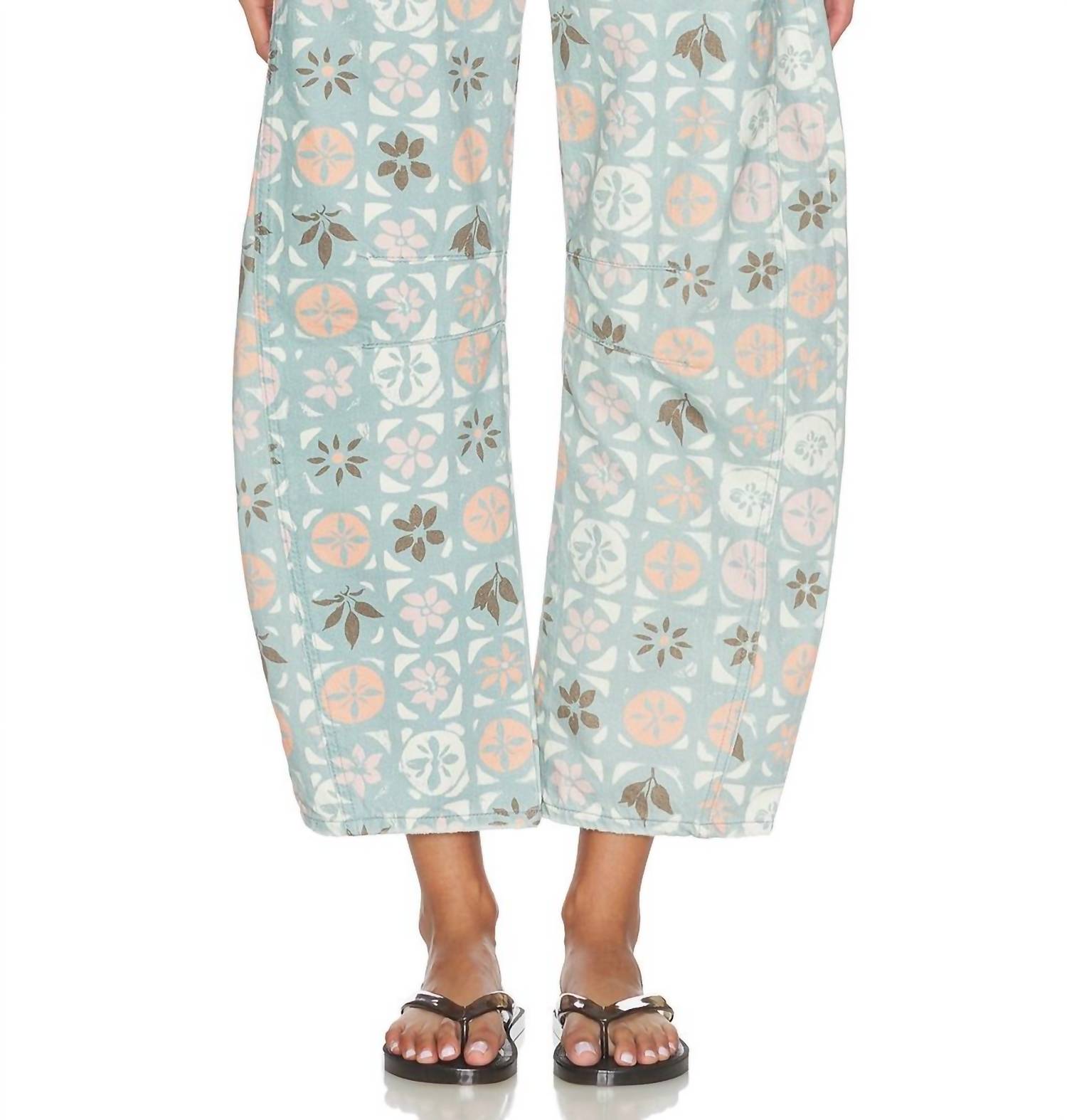 We The Free - Good Luck Printed Barrel Jeans