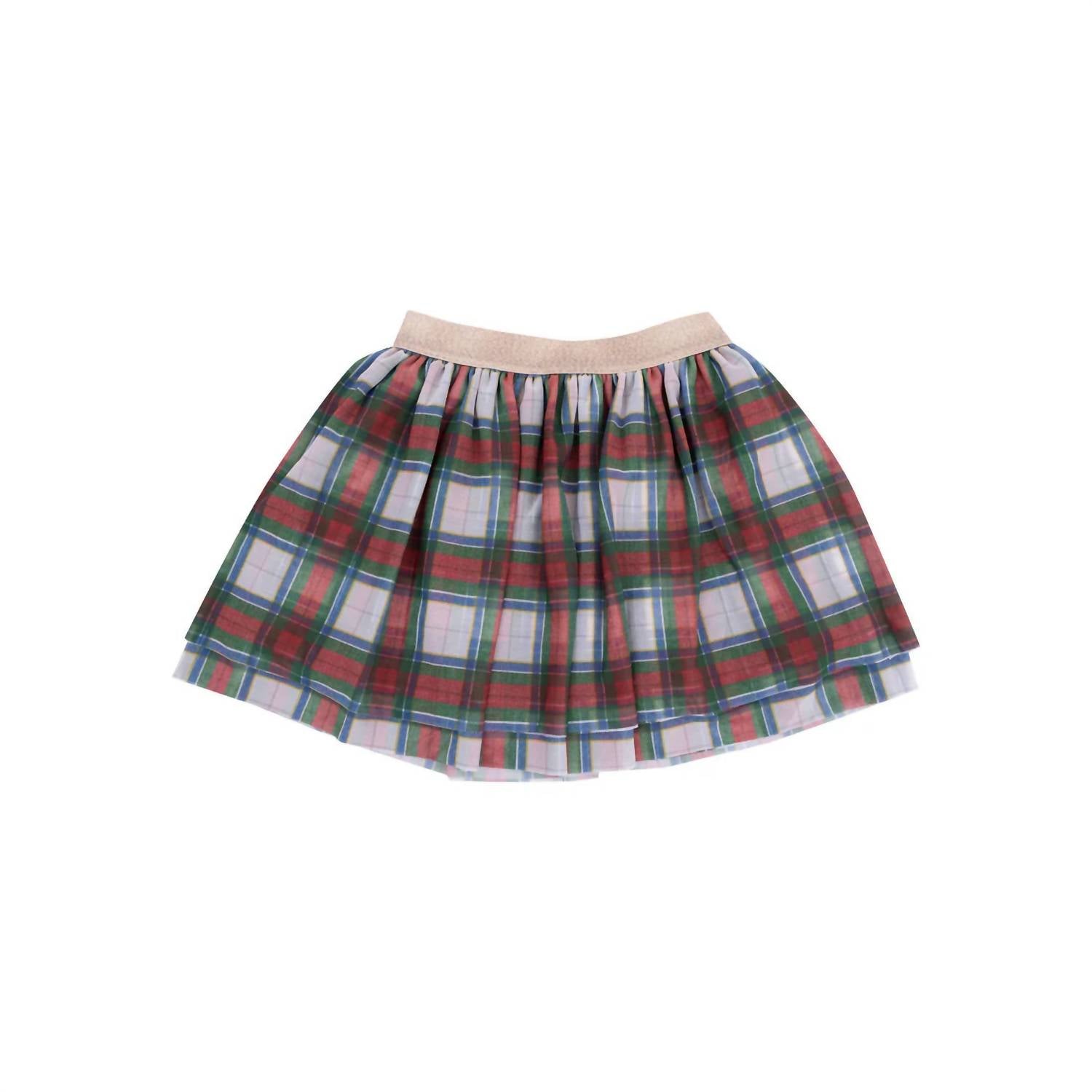 ANGEL DEAR Holiday Plaid Sweatshirt And Tutu Set in red - item - alternate view