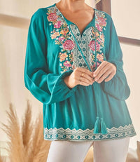 Andree By Unit - Embroidered Peplum Blouse
