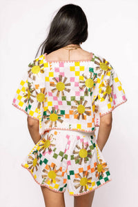 Queen Of Sparkles - Checkered Sun Top