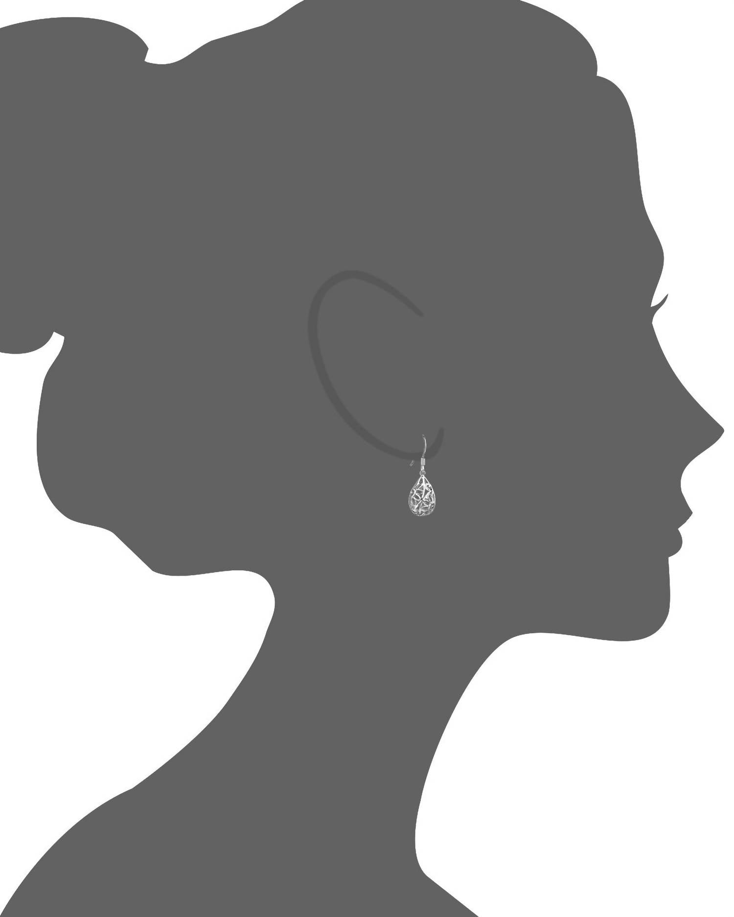 Gold & Honey - Women's Sterling Silver Pear Shape Filigree Drop Earrings And Pendant Necklace Set