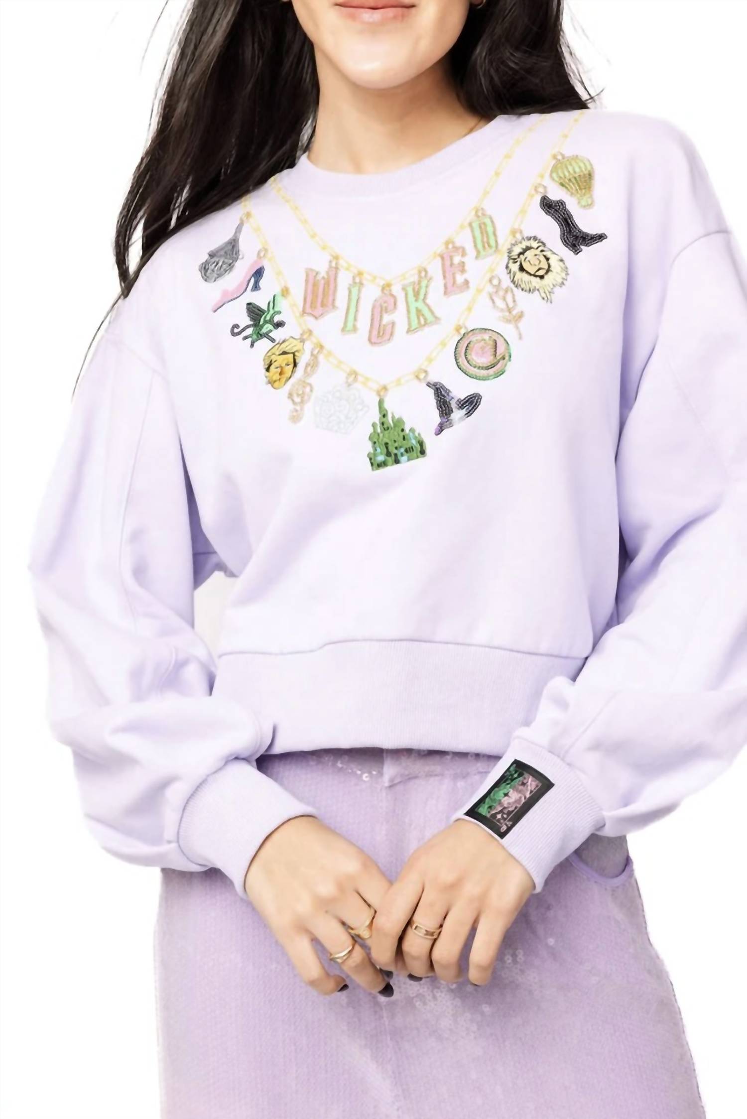 Queen Of Sparkles - Licensed Wicked Charm Necklace Sweatshirt