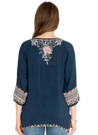Johnny Was - Tamaya Embroidered Scoop-neck Blouse