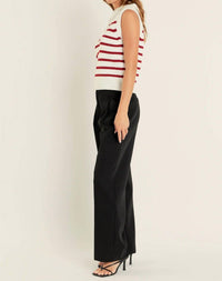 English Factory - Stripe Half-zip Sleeveless Sweater