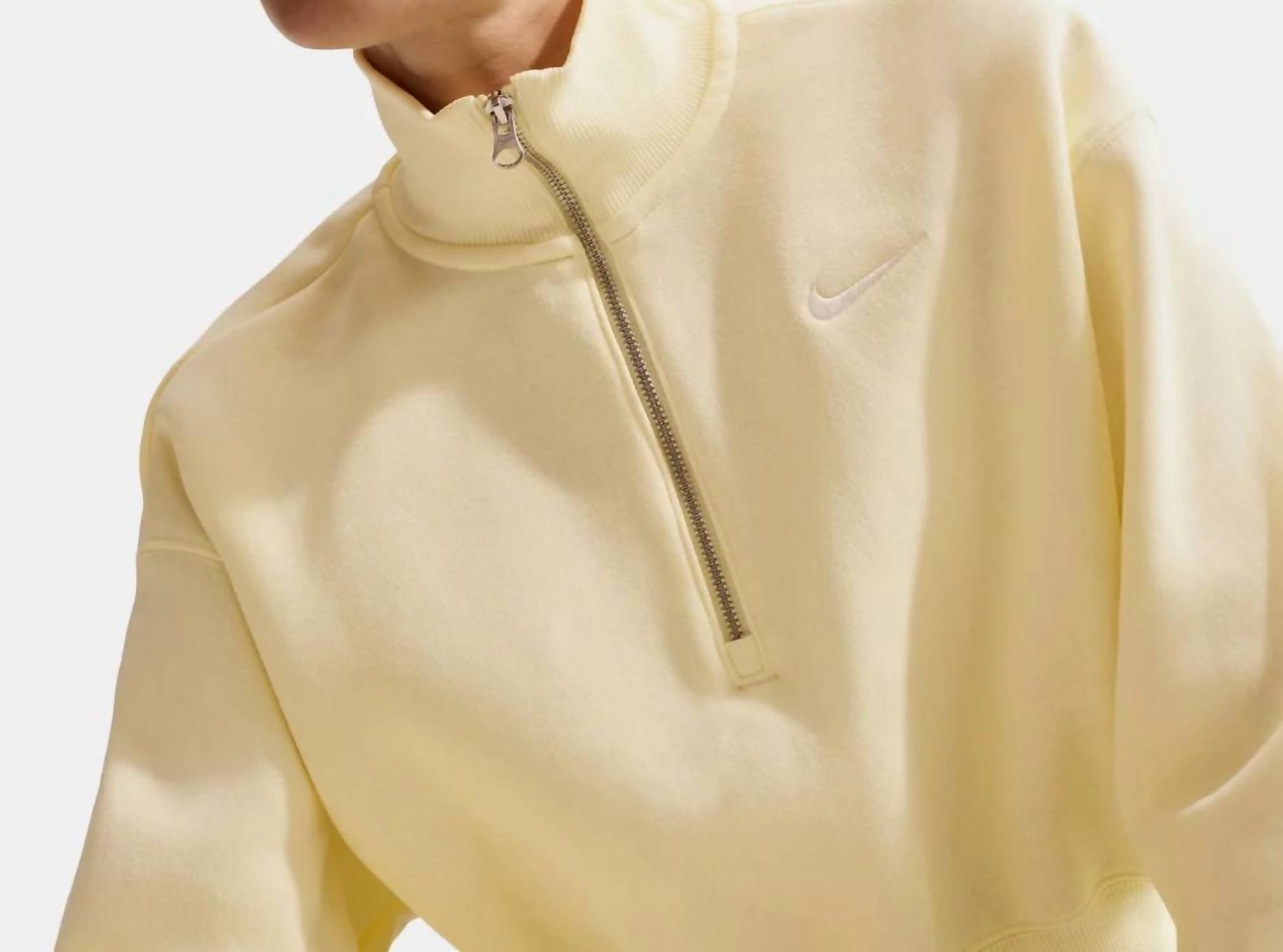 Nike - Phoenix Fleece 1/4-zip Cropped Sweatshirt