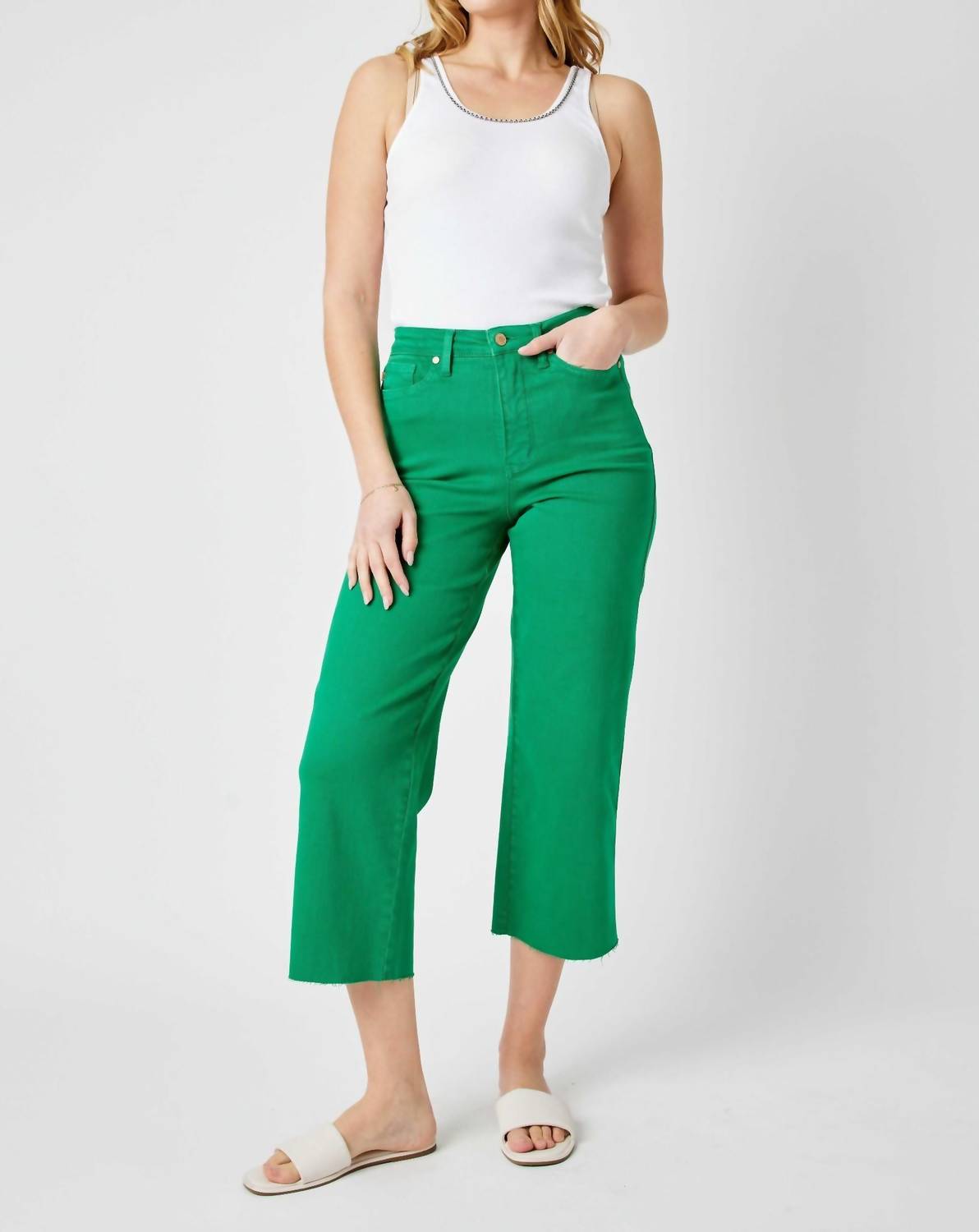 Judy Blue - High Waist Garment Dyed Wide Leg Pants